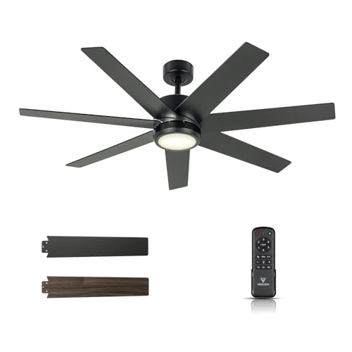 Amazon.com: Vagizm Ceiling Fan with Light Remote 52 Inch: Dimmable